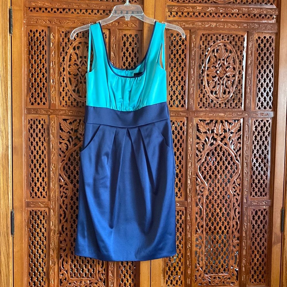 Cocktail dress (turquoise and navy blue)